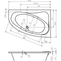 Ванна Riho Lyra 153x100L BA6800500000000 (без ножек) - Превью изображения №2 — Интернет-магазин ПроЗаказ