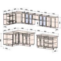 Готовая кухня Интерлиния Тренд 1.5x3.5 левая (белый/белый/кастилло темный) - Превью изображения №5 — Интернет-магазин ПроЗаказ