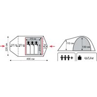 Треккинговая палатка TRAMP Grot 3 v2 - Превью изображения №2 — Интернет-магазин ПроЗаказ