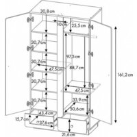 Шкаф распашной Polini Kids Ameli 4010 с ящиками 0002763.174 (белый/дуб крафт золотой) - Превью изображения №12 — Интернет-магазин ПроЗаказ