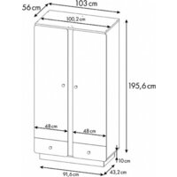 Шкаф распашной Polini Kids Ameli 4010 с ящиками 0002763.174 (белый/дуб крафт золотой) - Превью изображения №11 — Интернет-магазин ПроЗаказ