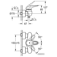Смеситель Grohe Eurostyle 33590003 - Превью изображения №2 — Интернет-магазин ПроЗаказ