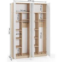 Шкаф распашной Soma Lord Lite 4-х створчатый 160x240 (дуб сонома/белый) - Превью изображения №3 — Интернет-магазин ПроЗаказ