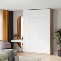 Шкаф распашной Soma Lord Lite 4-х створчатый 160x240 (дуб сонома/белый) - Превью изображения №4 — Интернет-магазин ПроЗаказ