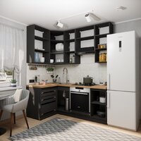 Готовая кухня ВерсоМебель Эко Премиум 1.2x2.0 левая (белый фасадный/ст. дуб вотан) - Превью изображения №6 — Интернет-магазин ПроЗаказ