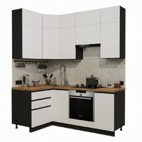 ВерсоМебель Эко Премиум 1.2x2.0 левая (белый фасадный/ст. дуб вотан)