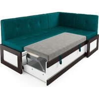 Угловой диван Мебель-АРС Нотис 191х82х116 см M11-27-2 (бархат сине-зеленый Star Velvet 43 Black Green) - Превью изображения №5 — Интернет-магазин ПроЗаказ