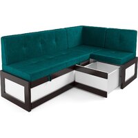 Угловой диван Мебель-АРС Нотис 191х82х116 см M11-27-2 (бархат сине-зеленый Star Velvet 43 Black Green) - Превью изображения №3 — Интернет-магазин ПроЗаказ