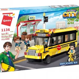 Конструктор Qman City 1136 Школьный автобус